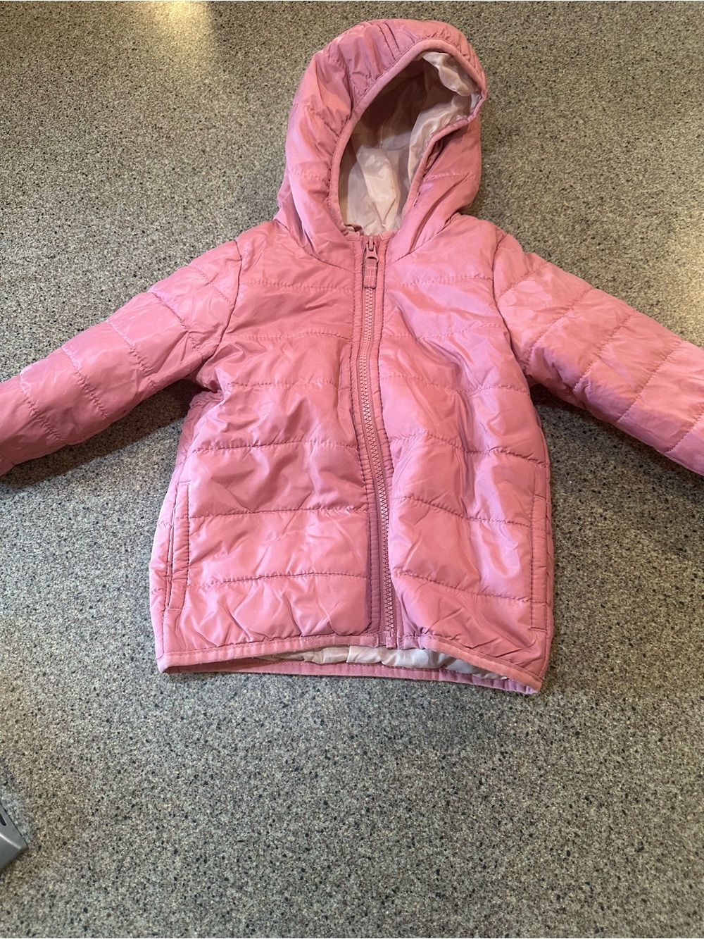 Girls' Pink Hooded Puffer Jacket - Lightweight Winter Coat
